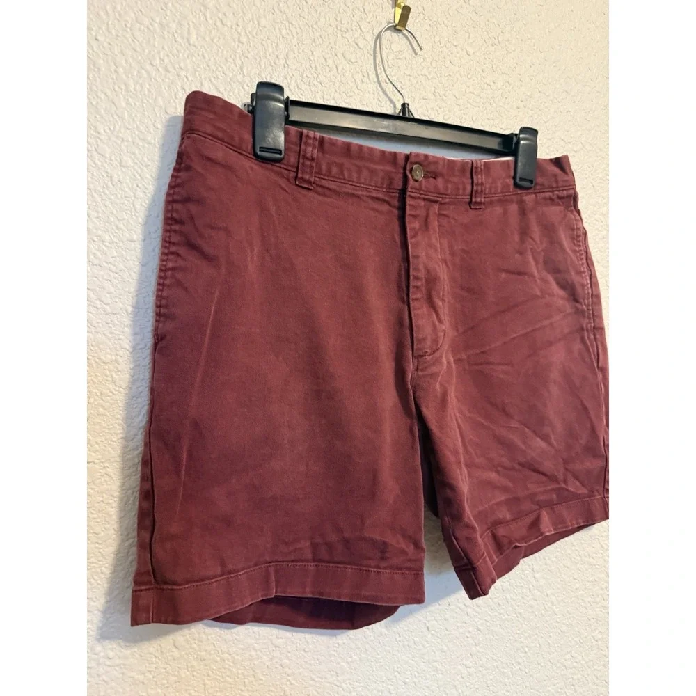 J.CREW Men's Mercantile Flex Shorts Maroon, Size 33, Excellent Condition